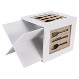 Wooden Utensil Storage Container With Compartment