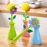 Sunflower Cleaning Brush With Long Handle