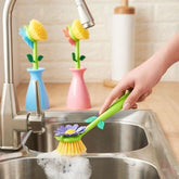 Sunflower Cleaning Brush With Long Handle