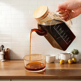 High Borosilicate Glass Oil Jug With Wooden Lid