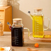 High Borosilicate Glass Oil Jug With Wooden Lid