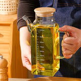 High Borosilicate Glass Oil Jug With Wooden Lid
