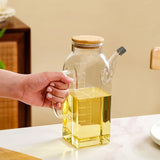 High Borosilicate Glass Oil Jug With Wooden Lid