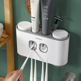 Toothbrush Holder With 2 Automatic Toothpaste Dispenser