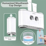 Toothbrush Holder With 2 Automatic Toothpaste Dispenser