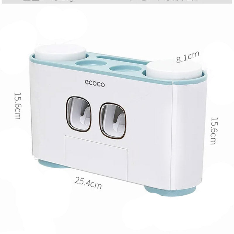 Toothbrush Holder With 2 Automatic Toothpaste Dispenser