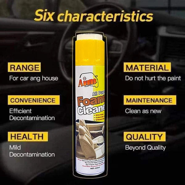 AIM- Multi-purpose Foam Cleaner Spray For Car Seats Roof, Sofa And Household Items – 460 Ml